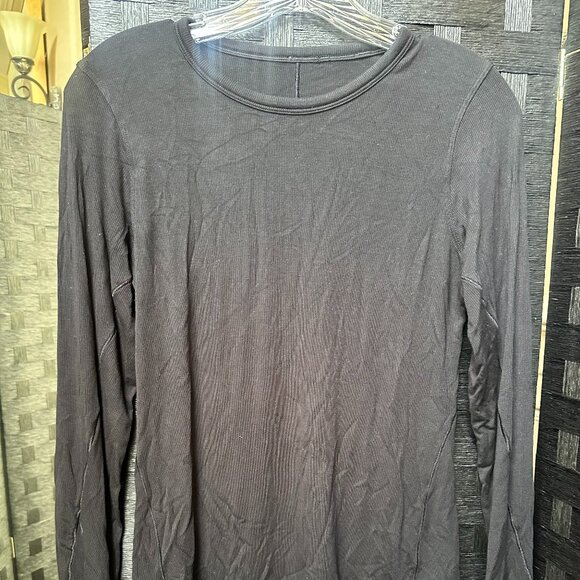 lululemon Hold Tight Black long sleeve crew Sz 8 - Picture 1 of 3